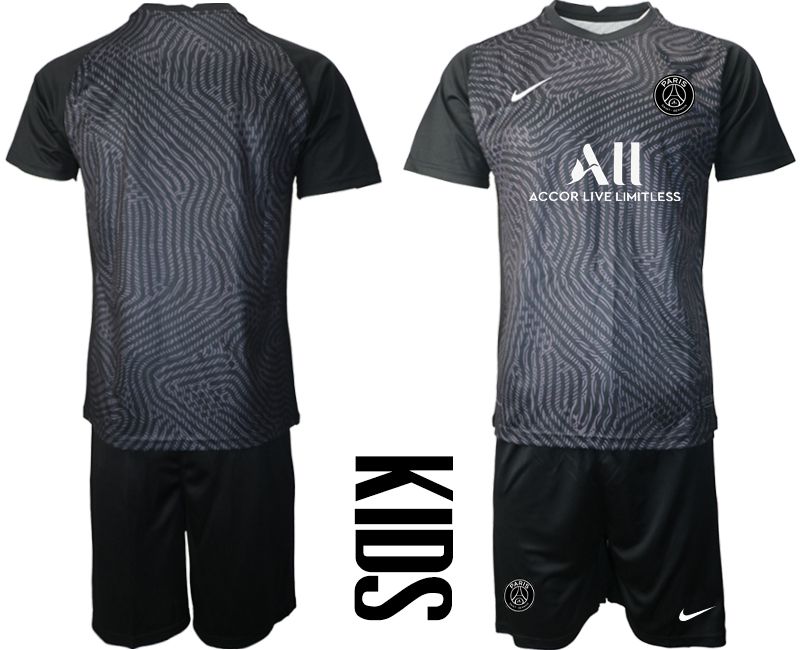 Youth 2020-2021 club Paris St German black goalkeeper Soccer Jerseys